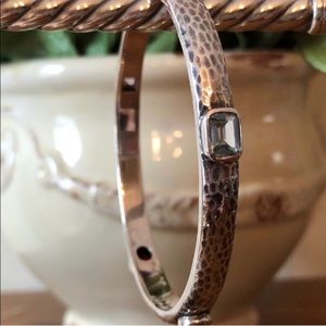 Rare Silpada Sterling Silver Gemstone Bangle Bracelet B1698